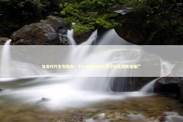 信息时代生存指南:个人如何利用免费平台实现精准推广 信息时代生存指南:个人如何利用免费平台实现精准推广 企业服务